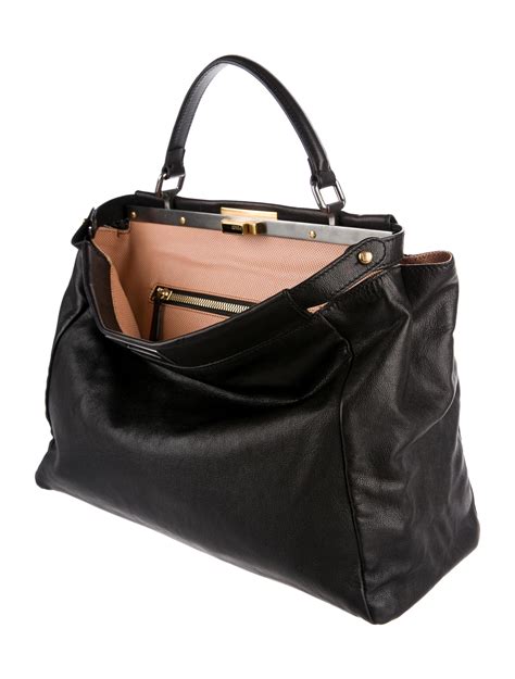 fendi peekaboo large leather bag|fendi peekaboo bag price.